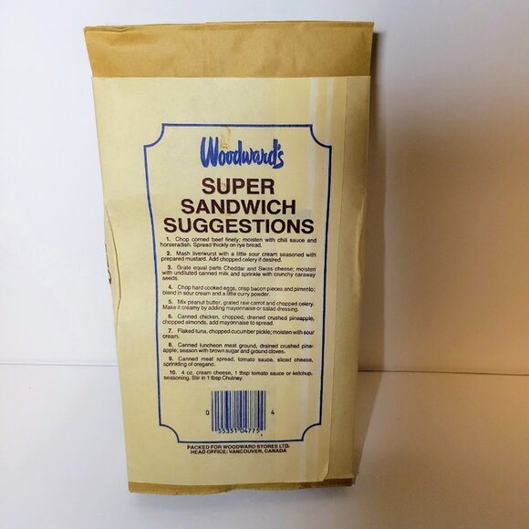 Woodward’s Lunch Bags Vintage Department Store Paper Advertising Approx 38 / 48 - Picture 14 of 16